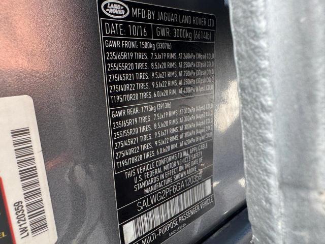2016 LAND ROVER RANGE ROVER SPORT SE SALWG2PF6GA120359