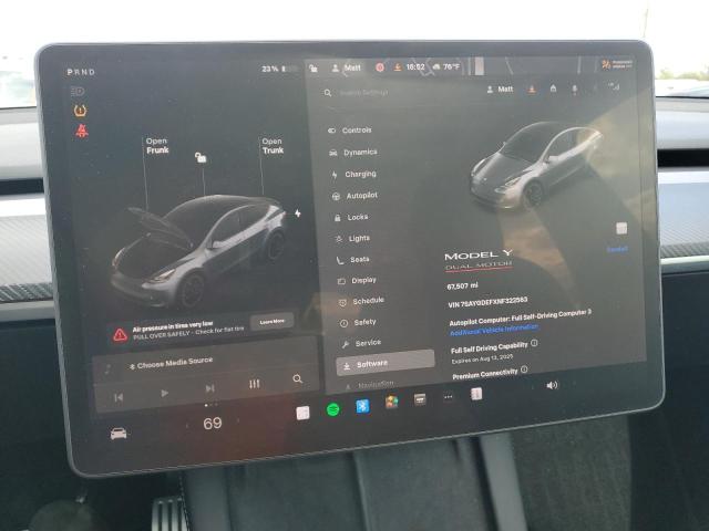 2022 TESLA MODEL Y - 7SAYGDEFXNF322563