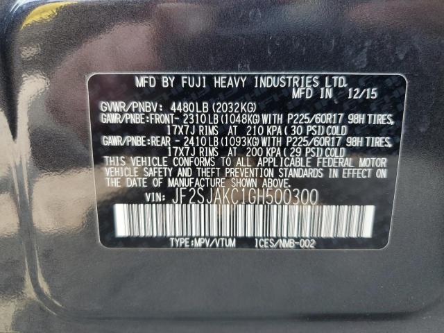 2016 SUBARU FORESTER 2 JF2SJAKC1GH500300