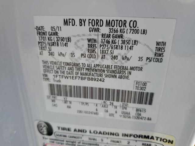 2011 FORD F150 SUPER - 1FTFW1EF7BFB89242