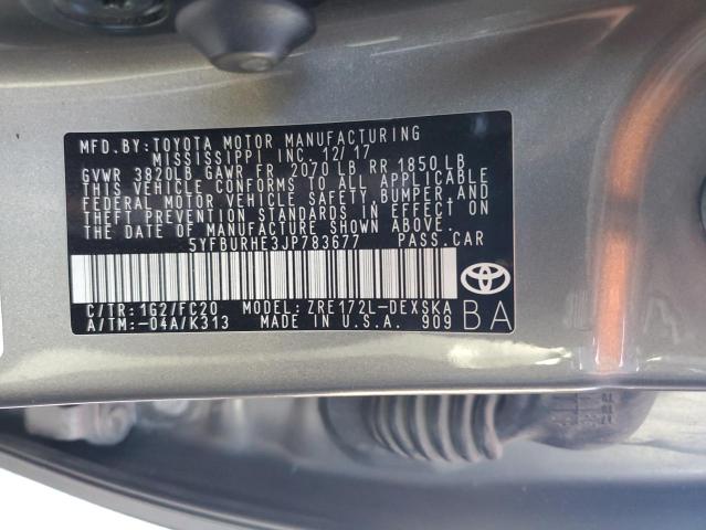2018 TOYOTA COROLLA L 5YFBURHE3JP783677