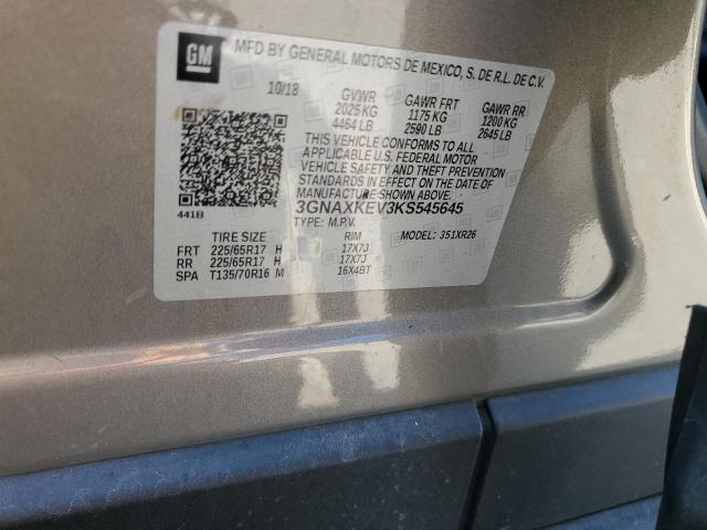 2019 CHEVROLET EQUINOX LT 3GNAXKEV3KS545645