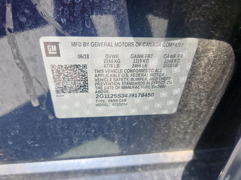 2018 CHEVROLET IMPALA PRE 2G1125S34J9178450