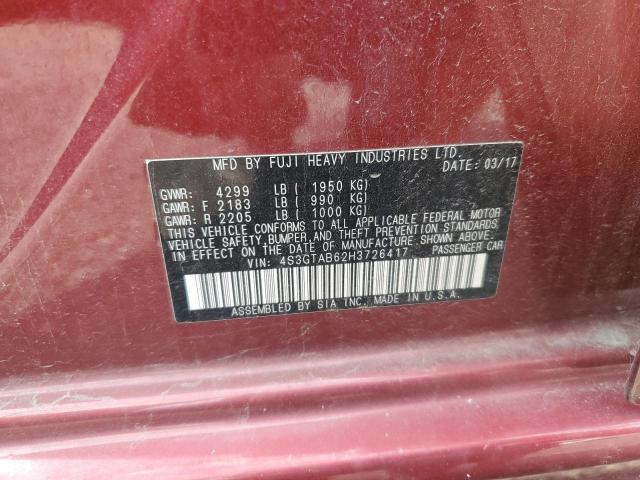 2017 SUBARU IMPREZA PR 4S3GTAB62H3726417