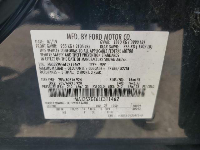 2020 FORD ECOSPORT S MAJ3S2GE6LC311462