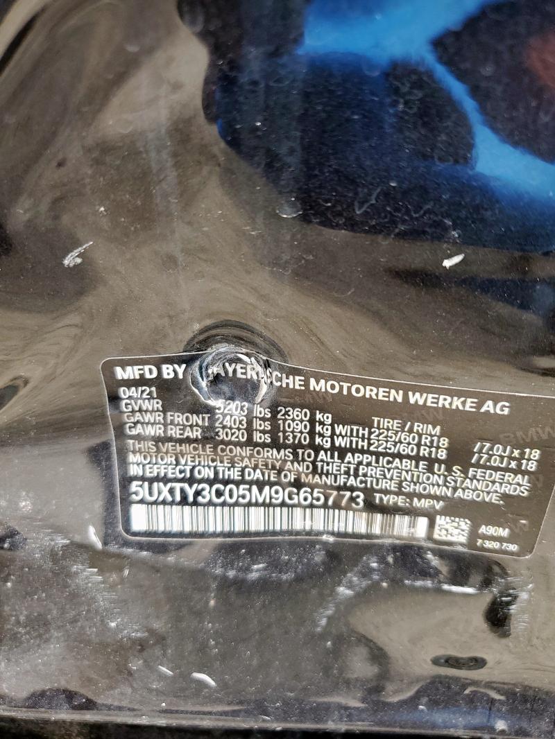 2021 BMW X3 SDRIVE3 5UXTY3C05M9G65773
