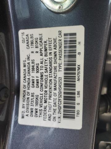 2016 HONDA CIVIC LX 2HGFC2F52GH545253