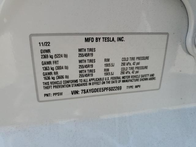 2023 TESLA MODEL Y 7SAYGDEE5PF602269