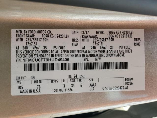 2017 FORD ESCAPE S - 1FMCU0F79HUD49406