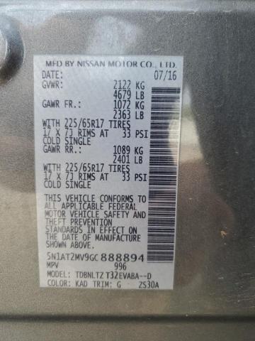 2016 NISSAN ROGUE S 5N1AT2MV9GC888894