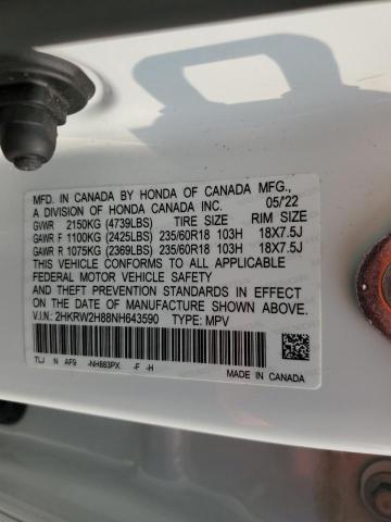 2022 HONDA CR-V EXL - 2HKRW2H88NH643590
