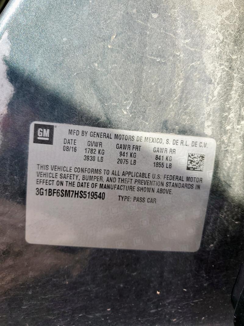 2017 CHEVROLET CRUZE PREM - 3G1BF6SM7HS519540