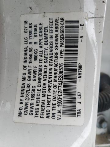 2018 HONDA CIVIC EX 19XFC2F74JE206576