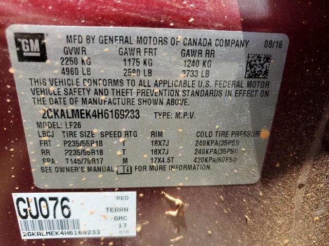 2017 GMC TERRAIN SL 2GKALMEK4H6169233