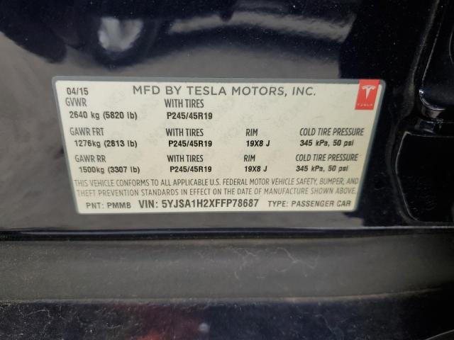 2015 TESLA MODEL S 85 5YJSA1H2XFFP78687