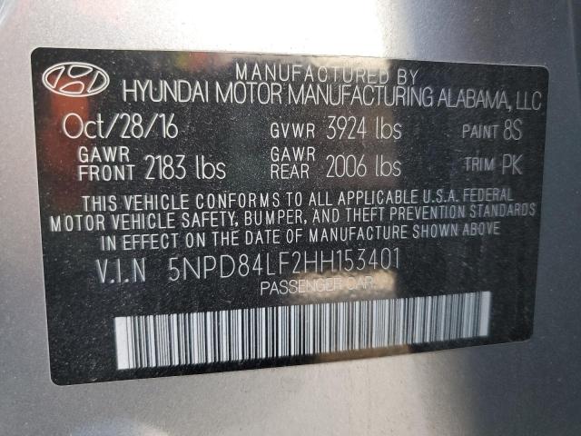 2017 HYUNDAI ELANTRA SE - 5NPD84LF2HH153401