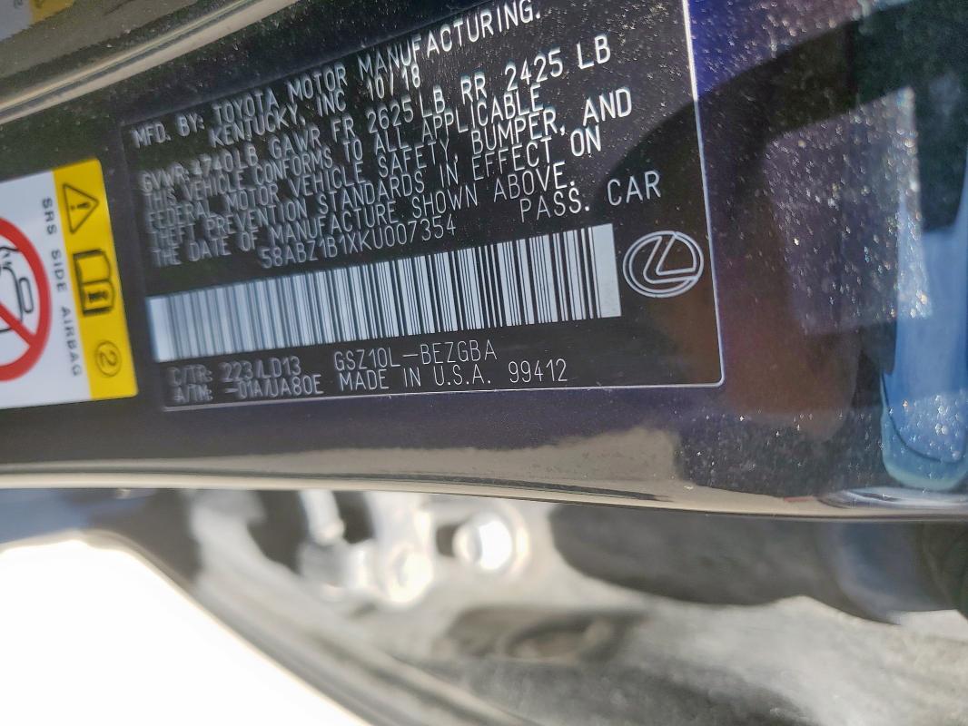 2019 LEXUS ES 350 - 58ABZ1B1XKU007354