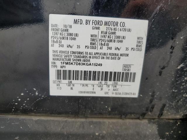 2019 FORD EXPLORER X - 1FM5K7D83KGA15249