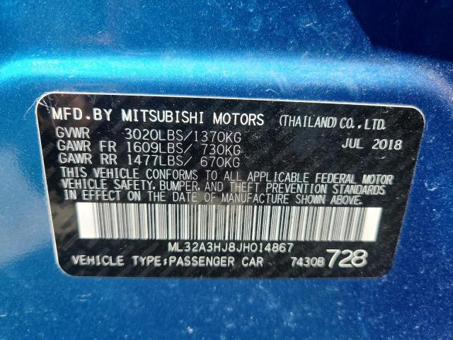 2018 MITSUBISHI MIRAGE ES ML32A3HJ8JH014867