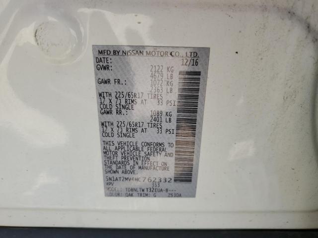 2017 NISSAN ROGUE SV - 5N1AT2MV4HC762332