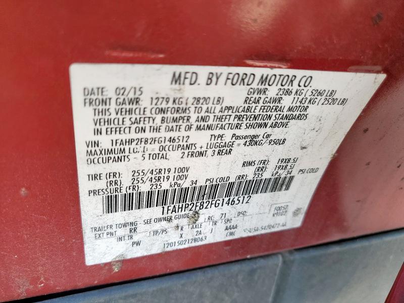 2015 FORD TAURUS LIMITED 1FAHP2F82FG146512