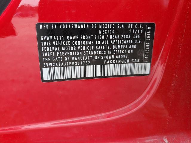 2015 VOLKSWAGEN JETTA BASE 3VW2K7AJ7FM357732