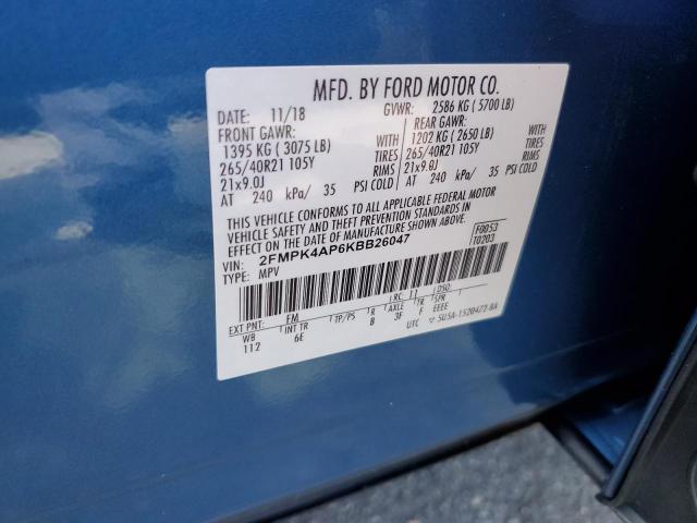2019 FORD EDGE ST 2FMPK4AP6KBB26047