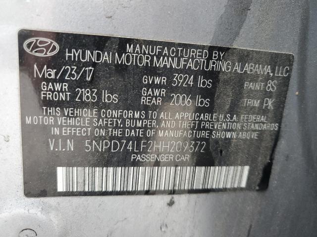 2017 HYUNDAI ELANTRA SE - 5NPD74LF2HH209372