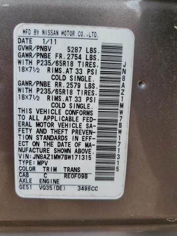 2011 NISSAN MURANO S - JN8AZ1MW7BW171315