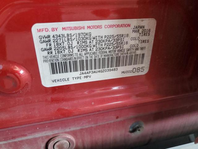 2016 MITSUBISHI OUTLANDER - JA4AP3AU4GZ039483