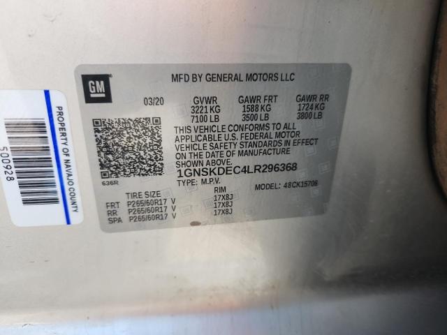 2020 CHEVROLET TAHOE POLI 1GNSKDEC4LR296368