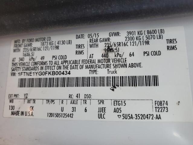 2015 FORD TRANSIT T- 1FTNE1YG0FKB00434