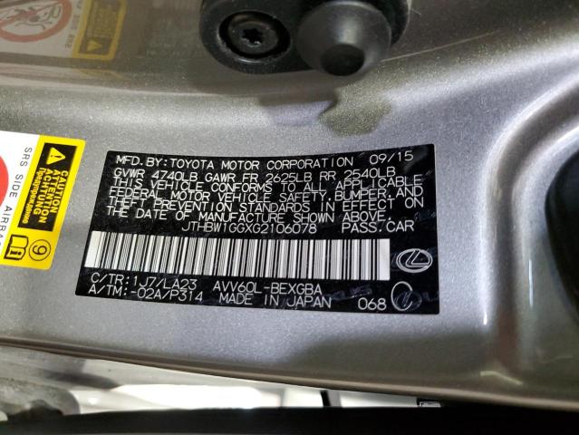 2016 LEXUS ES 300H JTHBW1GGXG2106078