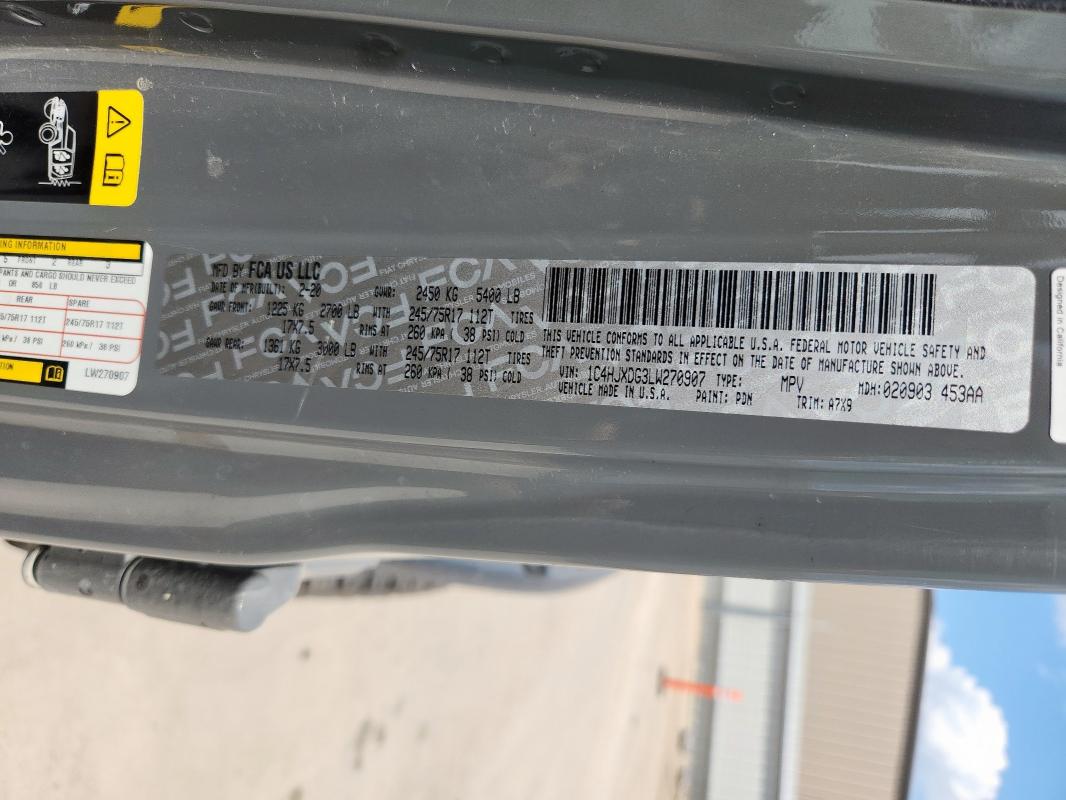 2020 JEEP WRANGLER U 1C4HJXDG3LW270907