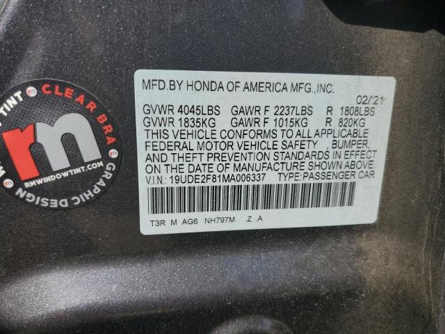 2021 ACURA ILX PREMIU 19UDE2F81MA006337
