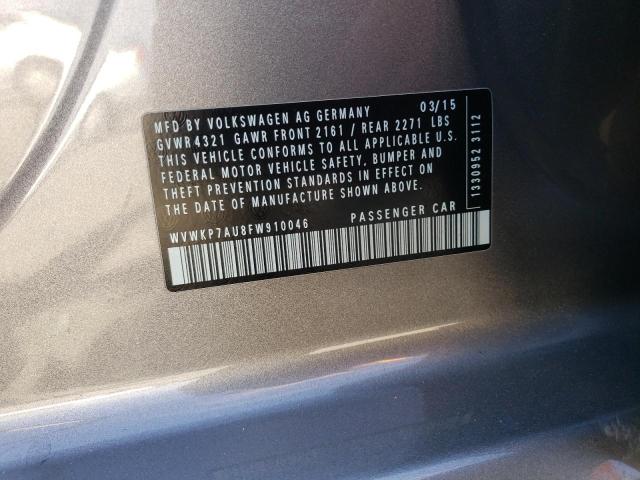 2015 VOLKSWAGEN E-GOLF LIM WVWKP7AU8FW910046