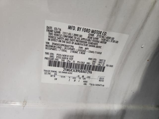 2016 FORD FLEX SEL - 2FMGK5C89GBA07296