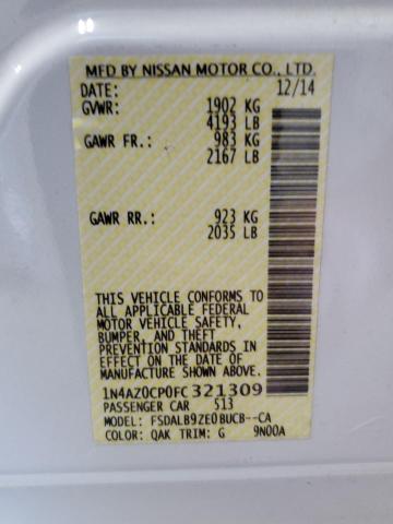 2015 NISSAN LEAF S 1N4AZ0CP0FC321309