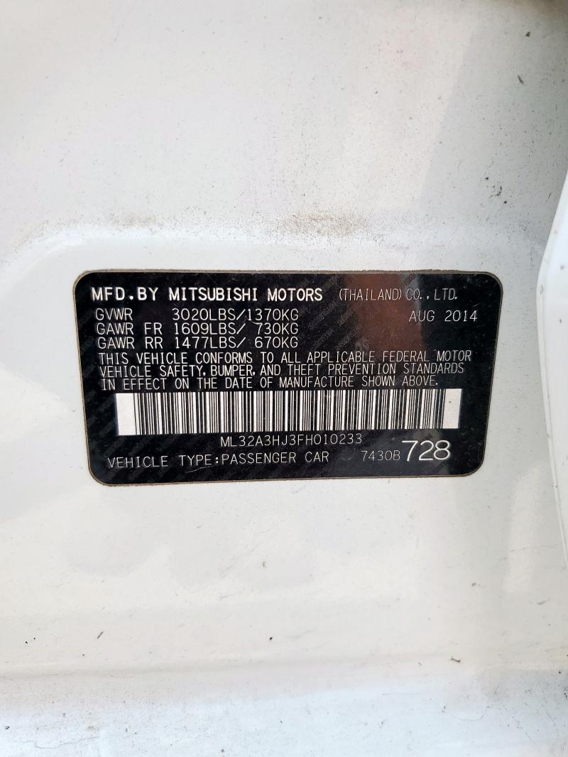 2015 MITSUBISHI MIRAGE DE ML32A3HJ3FH010233
