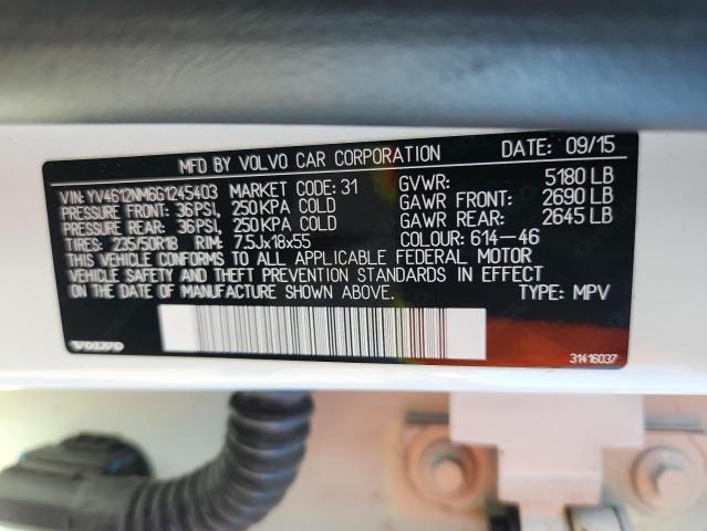 2016 VOLVO XC70 T5 PL YV4612NM6G1245403