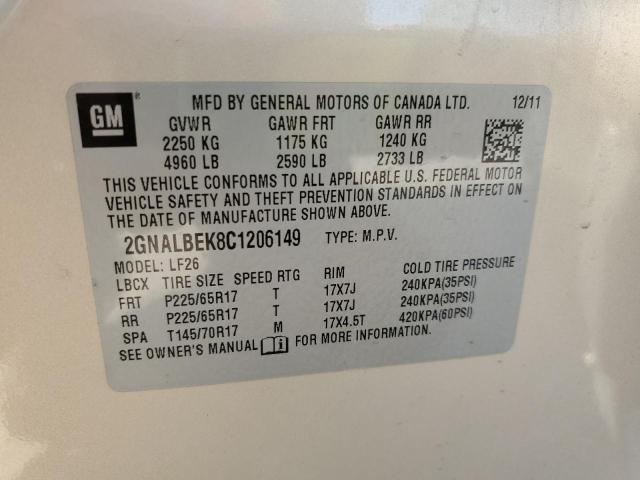 2012 CHEVROLET EQUINOX LS - 2GNALBEK8C1206149