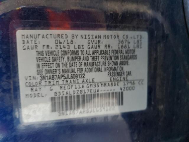 2018 NISSAN SENTRA S 3N1AB7AP5JL659122