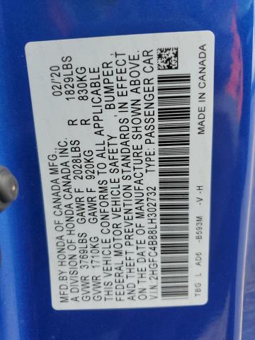 2020 HONDA CIVIC SPOR 2HGFC4B88LH302732