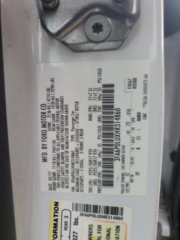 2017 FORD FUSION SE HYBRID 3FA6P0LUXHR314860