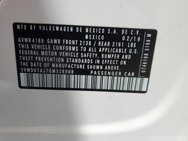 2016 VOLKSWAGEN JETTA SE 3VWD67AJ7GM328908
