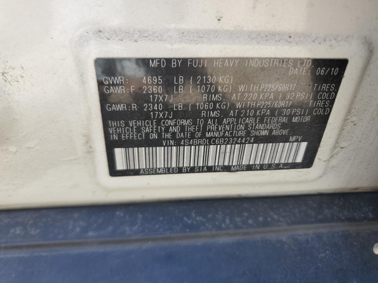 SUBARU OUTBACK 3.6R LIMITED