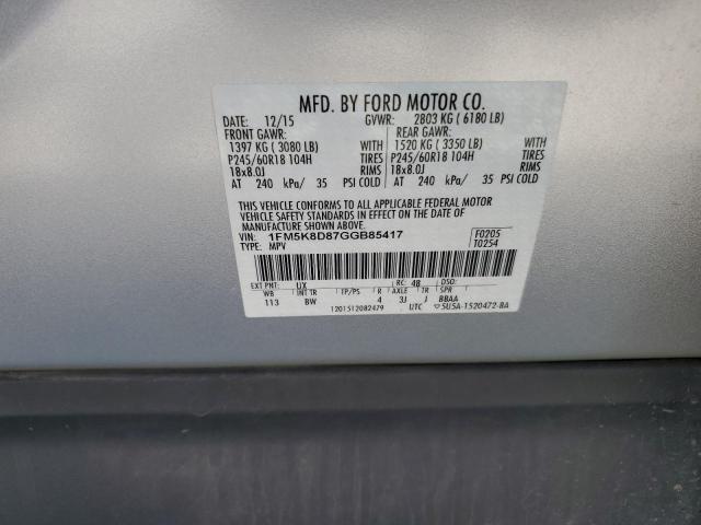 2016 FORD EXPLORER XLT - 1FM5K8D87GGB85417