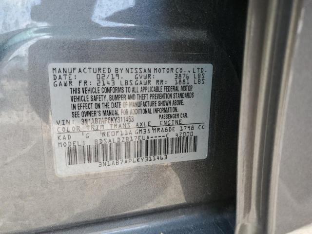 2019 NISSAN SENTRA S 3N1AB7AP6KY311463