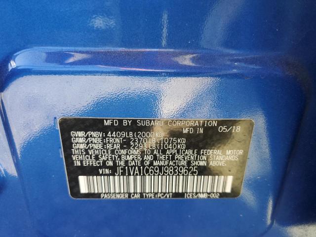 2018 SUBARU WRX PREMIU - JF1VA1C69J9839625