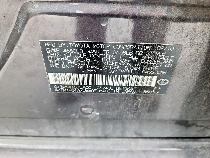 2011 LEXUS ES 350 - JTHBK1EG4B2419411